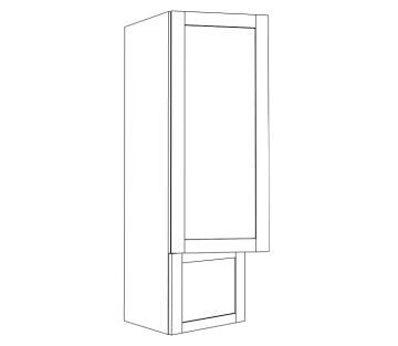 Countertop storage cabinet with drawer. W:15", H: 48", D: 12"