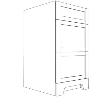 Bathroom drawer base cabinet. W: 18", H: 34", D: 21"