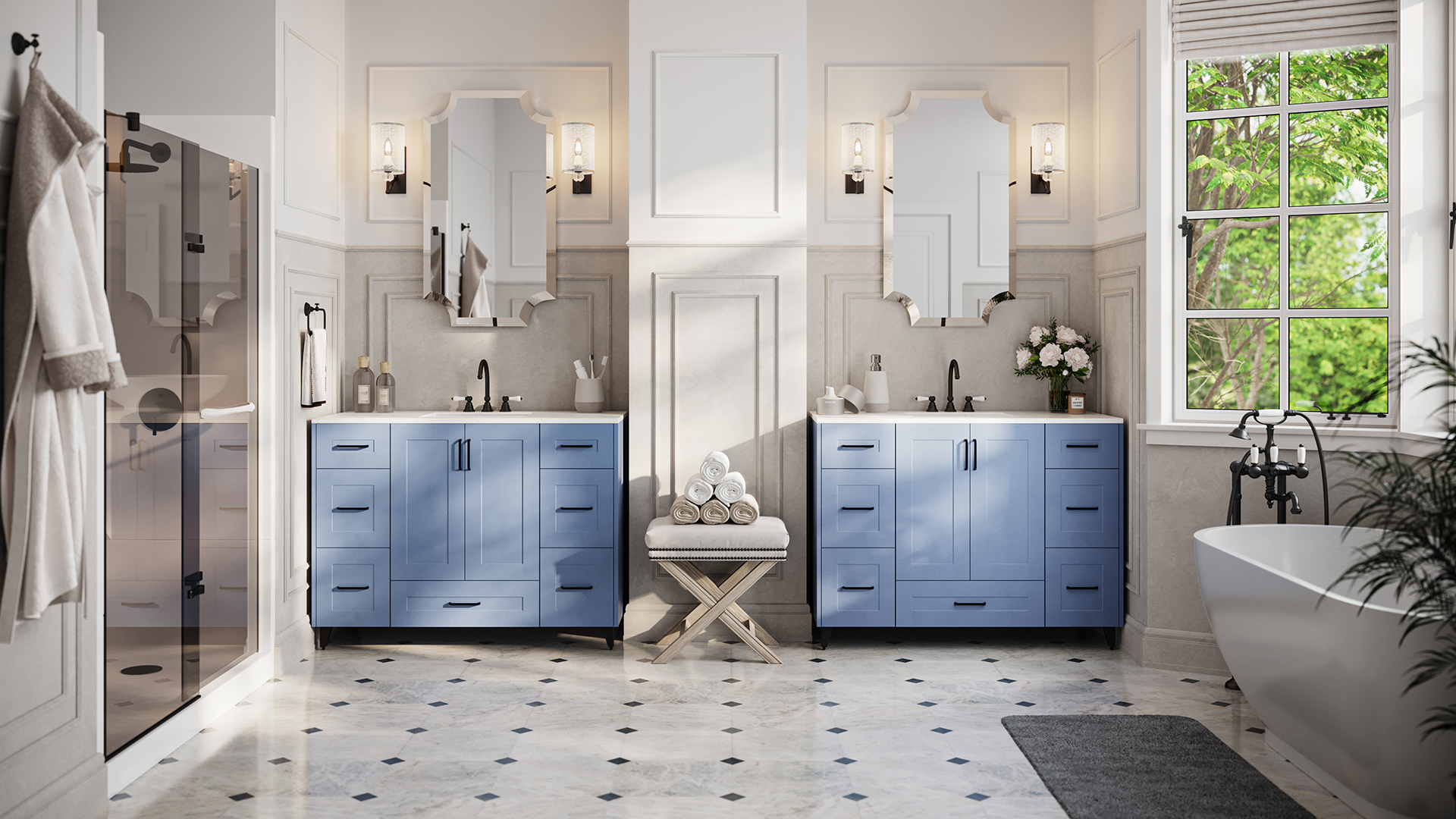 Alby blue kitchen view