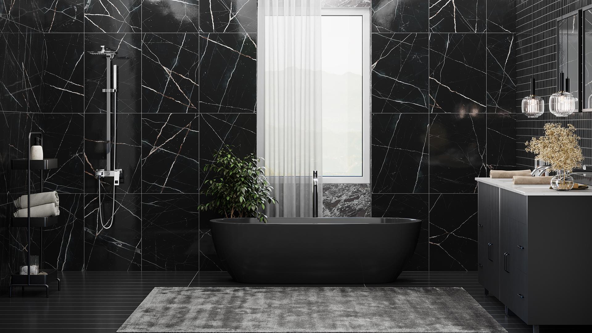 Fluted black Serica